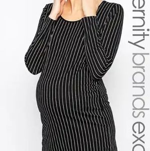 Mamalicious pinstripe bodycon maternity dress